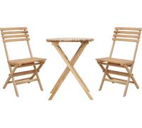 AXI Table et chaises bistro Rae – Ensemble 2 chaises + table, extérieur 100% teck