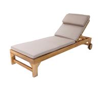 Axi Rama Bain De Soleil En Bois De Teck Avec Coussin | Transat Jardin Réglable En 4 Positions | Chaise Longue Pour L'Extérieur / Le Jardin