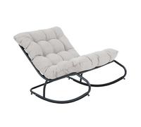 AXI Ruby Fauteuil à bascule - Noir/beige | Chaise de jardin avec structure en acier / Coussins en oléfine | Fauteuil de jardin pour