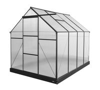 Axi Simon Serre De Jardin En Aluminium Et Polycarbonate Noir | Pépinière Avec Porte Coulissante Et Fenêtre | Résistante À L'Hiver | Avec Drainage Intégré | 250 X 190 X 207 Cm