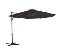 Axi Solea Parasol Déporté Rond Ø 300 Cm, Aspect Bois/Gris | Parasol De Jardin / Terrasse, Toile Anti-Uv, Indice Upf 30+ | Pied En Croix Et Housse De Protection Inclus | Inclinabl, Pivotant À 360°