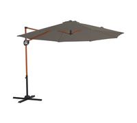 Axi Solea Parasol Déporté Rond Ø 300 Cm, Aspect Bois/Taupe | Parasol De Jardin / Terrasse, Toile Anti-Uv, Indice Upf 30+ | Pied En Croix Et Housse De Protection Inclus | Inclinabl, Pivotant À 360°