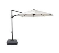 Axi Solea Parasol Déporté Rond avec Pied de Parasol, Ø 300 Cm, Antracite/Beige| Parasol De Jardin / Terrasse, Toile Anti-Uv, Indice Upf 30+ | Housse De Protection Inclus