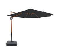 Axi Solea Parasol Déporté Rond avec Pied de Parasol, Ø 300 Cm, Aspect Bois/Gris | Parasol De Jardin / Terrasse, Toile Anti-Uv, Indice Upf 30+ | Housse De Protection Inclus