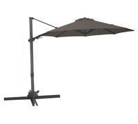 Axi Solis Parasol Déporté Rond Ø 300 Cm, Aanthracite/Taupe | Pour Le Jardin / Terrasse Avec Armature Thermolaquée | Pied En Croix Et Housse De Protection Inclus | Inclinable Et Pivotant À 360°
