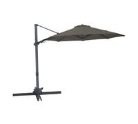 Axi Solis Parasol Déporté Rond Ø 300 Cm, Aanthracite/Taupe | Pour Le Jardin / Terrasse Avec Armature Thermolaquée | Pied En Croix Et Housse De Protection Inclus | Inclinable Et Pivotant À 360°