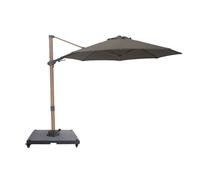 AXI Solis Parasol Déporté Rond avec Pied de Parasol, Ø 300 Cm, Aspect Bois/Taupe | Pour Le Jardin / Terrasse Avec Armature Thermolaquée | Housse De Protection Inclus