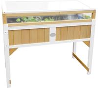 Axi Table De Culture En Bois Avec Bac & Voile De Jardin | Potager Sur Pied / Jardinière Avec Serre En Marron & Blanc