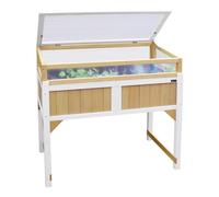 Axi Table De Culture En Bois Avec Bac & Voile De Jardin | Potager Sur Pied / Jardinière Avec Serre En Marron & Blanc