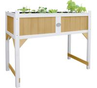 Axi Table De Culture En Bois Avec Bac & Voile De Jardin | Potager Sur Pied / Jardinière En Marron & Blanc