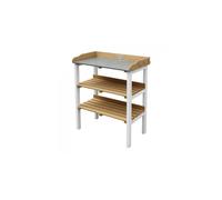 Axi table de jardinage avec etageres marron blanc