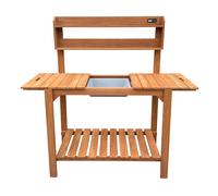 Axi Table De Rempotage, Avec Plan De Travail Coulissant, Marron - 100 X 46 X 140 Cm| Table De Jardinage Fsc 100 % Bois De Pruche - Espace De Rangement Pour Le Jardin/Balcon/Terrasse