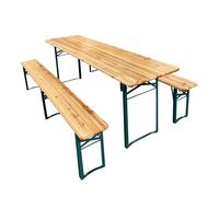 Axi Toon Ensemble De Table Et Bancs De Brasserie, En Acier Et Bois | Set De Pique-Nique Pliants | Extérieur / De Jardin - 220 X 60 X 76 Cm