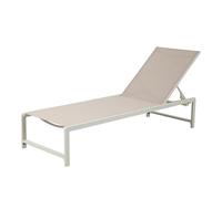 Axi Zane Transat En Beige / Marron | Bain De Soleil Avec Structure Métallique Réglable En 5 Positions | Chaise Longue D'Extérieur / De Jardin