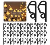 Axinyijia 120 Pièces Crochet Guirlande Exterieur, Clips Lumineux de Noël pour Guirlande Lumineuse Exterieure, Accroche Guirlande Exterieur pour Décoration Extérieure de Noël (noir)