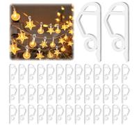 Axinyijia 120 Pièces Crochet Guirlande Exterieur, Clips Lumineux de Noël pour Guirlande Lumineuse Exterieure, Accroche Guirlande Exterieur pour Décoration Extérieure de Noël (blanc)