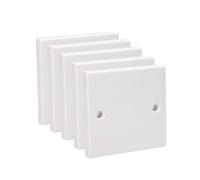 Axiom Ultimate Plaque murale plate simple/double blanche standard, blanche, couvre-prises et prises à encastrer, blanche (simple (1 prise), lot de 5)
