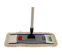Axis Line Set Balai Serpillère 50 cm, Support Magnétique & Manche Alu | Balai pro autoportant avec frange coton 19 rangées et rotule 360 pour un nettoyage hygiénique de la maison
