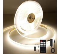 AXMOTUT Bande LED COB 3m, Blanc Naturel 4000K 24V 320LEDs/m CRI90, Ruban LED Dimmable avec Télécommande RF et Alimentation, pour Décoration Maison/Fête/DIY