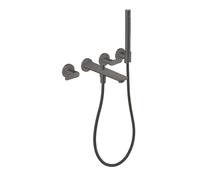 Axor Citterio C - Mitigeur de baignoire encastré, installation 4 trous, avec accessoires, chrome noir brossé 49480340