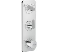 AXOR Citterio C, module thermostatique encastré 380/120 avec plaque pour 2 appareils - Design cubique, chromé