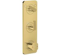AXOR Citterio C, module thermostatique encastré 380/120 avec plaque pour 2 appareils - Design cubique, finition or poli