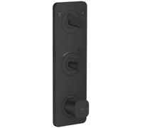 AXOR Citterio C, module thermostatique encastré 380/120 avec plaque pour 2 appareils - Design cubique, finition noir mat