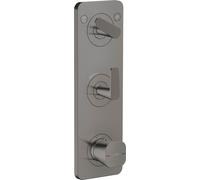 AXOR Citterio C, module thermostatique encastré 380/120 avec plaque pour 2 appareils - Design cubique, finition noir chromé poli