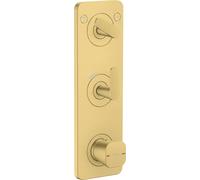 AXOR Citterio C, module thermostatique encastré 380/120 avec plaque pour 2 appareils - Design cubique, finition laiton brossé