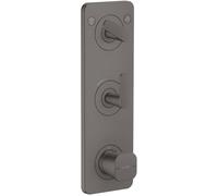 AXOR Citterio C, module thermostatique encastré 380/120 avec plaque pour 2 appareils - Design cubique, finition noir chromé brossé