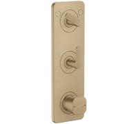 AXOR Citterio C, module thermostatique encastré 380/120 avec plaque pour 2 appareils - Design cubique, finition bronze brossé