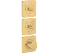 AXOR Citterio C, module thermostatique encastré 380/120, avec rosaces pour 3 appareils - Design cubique, finition or brossé