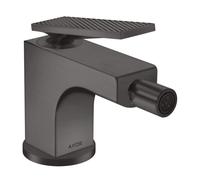 hansgrohe AXOR Citterio Mitigeur de bidet, finition losange, garniture de vidage à tirette, saillie 112mm, 39201340, Couleur: Chrome noir brossé