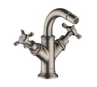 hansgrohe AXOR Mélangeur bidet Montreux 2 poignées, garniture de vidage, 16520800, Couleur: Acier inoxydable Optic