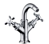 Axor Montreux - Mélangeur de bidet avec deux robinets, nickel brossé 16520820