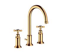 hansgrohe AXOR Mélangeur lavabo 3 trous Montreux 180, vidage par pop-up, 16513990, Couleur: Optique en or poli