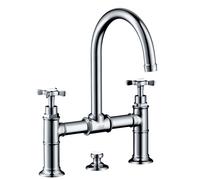 Axor Montreux - Mélangeur lavabo avec bec orientable et garniture de vidage Push-Open, montage installation à 2 trous, chrome 16510000