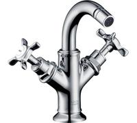 AXOR Montreux, robinet bidet à deux leviers, avec commandes croisées et système de vidange à tirette, finition chrome