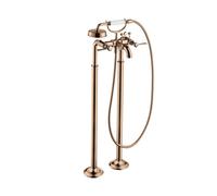 hansgrohe AXOR Montreux Mitigeur bain 2 poignées, béqu'illes, sur pied, projection 234mm, 16553300, Couleur: Rouge poli or