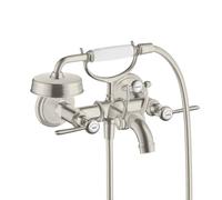 hansgrohe AXOR Montreux Mitigeur bain douche 2 poignées, montage apparent, béqu'illes, saillie 220mm, 16551800, Couleur: Acier inoxydable Optic