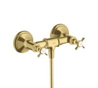 hansgrohe AXOR Montreux Armature de douche pour montage apparent à 2 poignées, 1 consommateur, 16560950, Couleur: laiton brossé