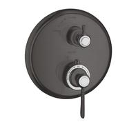 hansgrohe AXOR Thermostat Montreux encastré avec robinet d'arrêt, béqu'ille, 1 consommateur, 16801340, Couleur: Chrome noir brossé