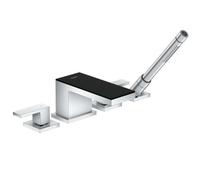 Axor MyEdition - Mitigeur de baignoire à monter au sol, chrome/verre noir 47430600