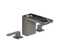 Axor MyEdition - Mitigeur de lavabo avec bonde Push-Open, installation 3 trous, EcoSmart, chrome noir brossé/sans plaque 47072340
