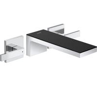 Hansgrohe Mitigeur de lavabo Axor MyEdition – 3 trous encastré, saillie 221 mm, chrome/verre noir