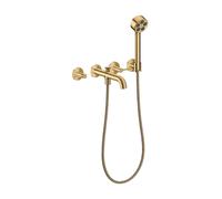 Axor One - Mélangeur de baignoire 4 trous encastré, avec accessoires, EcoSmart, aspect doré poli 48444990