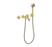 Axor One - Mélangeur de baignoire 4 trous encastré, avec accessoires, EcoSmart, laiton brossé 48443950