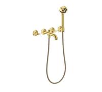 Axor One - Mélangeur de baignoire 4 trous encastré, avec accessoires, EcoSmart, laiton brossé 48444950