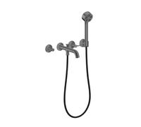 Axor One - Mélangeur de baignoire 4 trous encastré, avec accessoires, EcoSmart, noir chromé brossé 48444340
