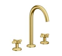 Axor One - Mitigeur de lavabo avec bonde Push-Open, installation à 3 trous, EcoSmart, laiton brossé 48040950